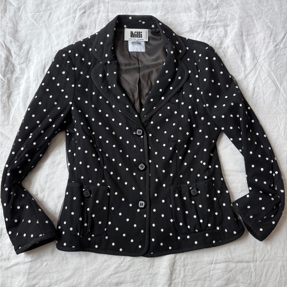 Moschino Polka Dot Three Button Blazer - Picture 1 of 5